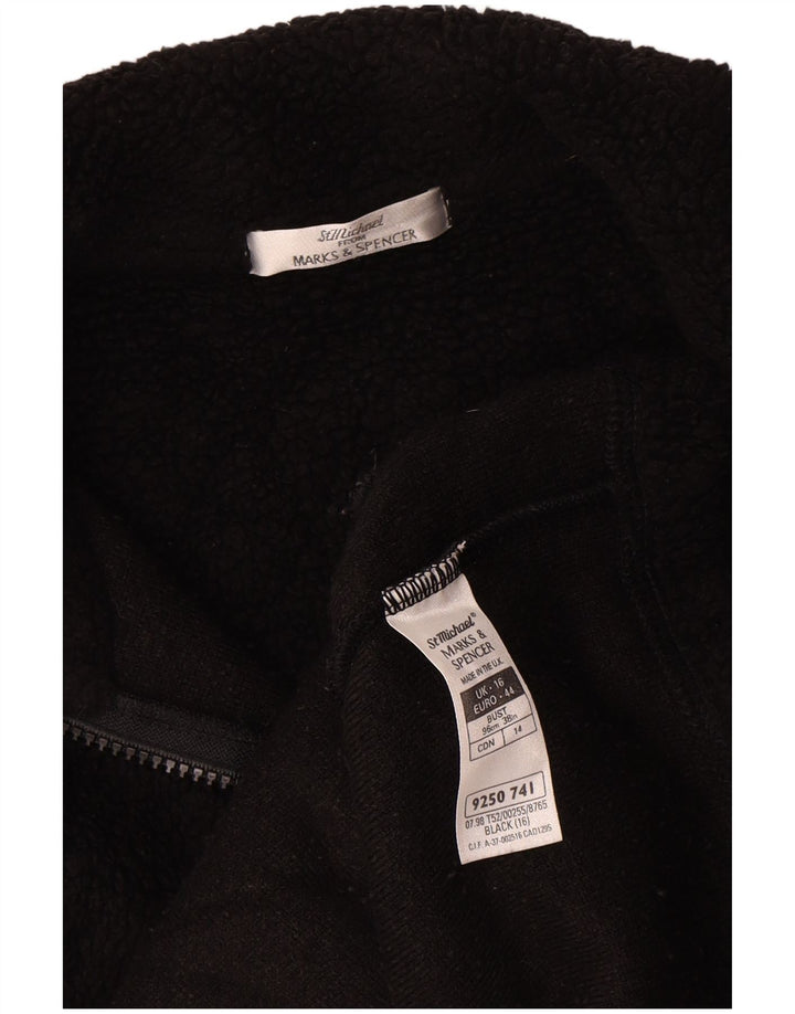 Marks & Spencer Fleecejakke til kvinder UK 16 Stor sort polyester