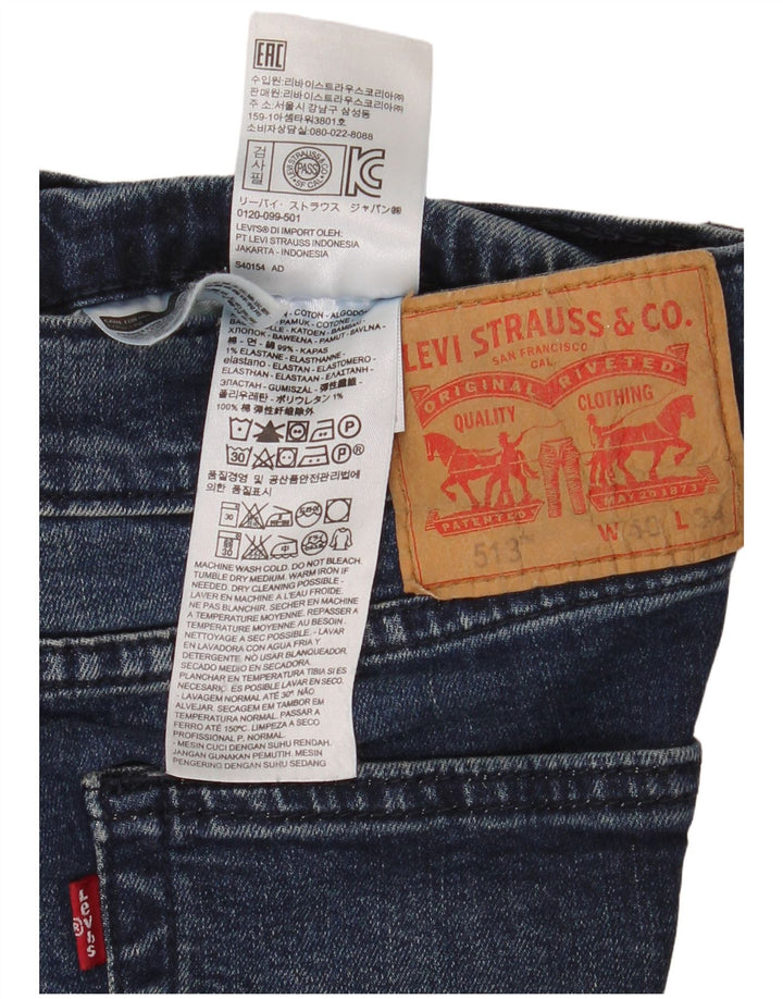Levi's Herre 513 Slim Straight Jeans W40 L28 Blå Bomuld
