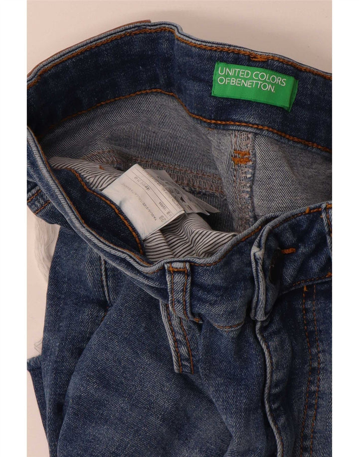 Benetton Dame Straight Jeans W28 L28 Blå Bomuld