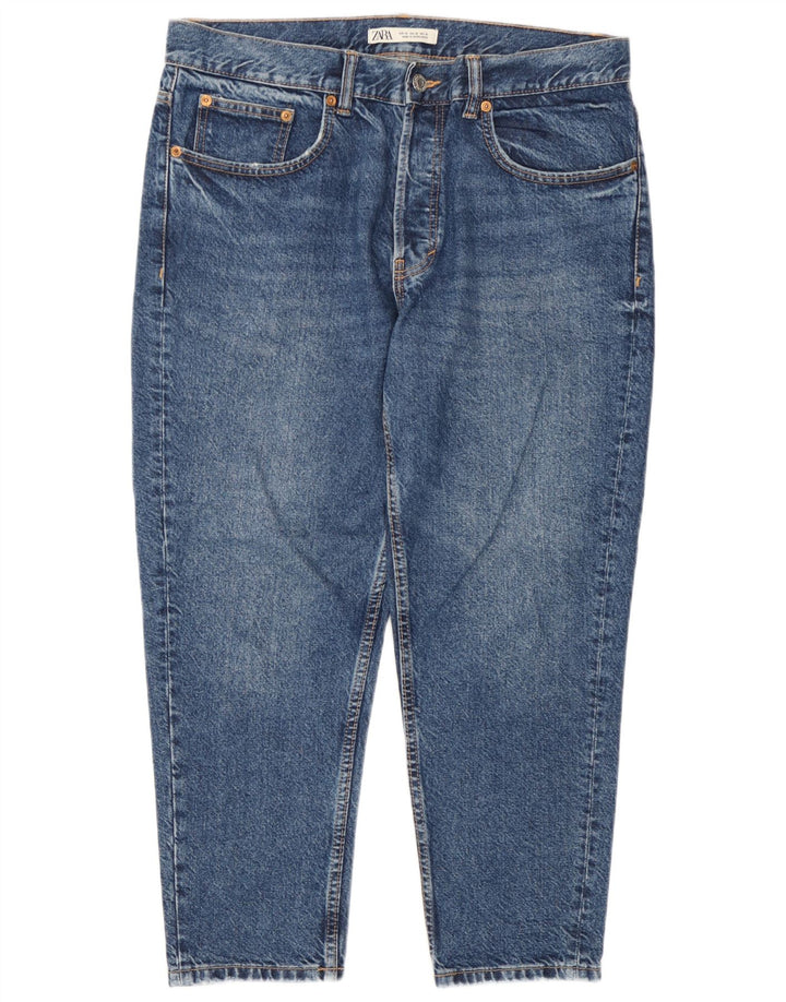 Zara Herre Cropped Jeans EU 46 XL W36 L25 Blå