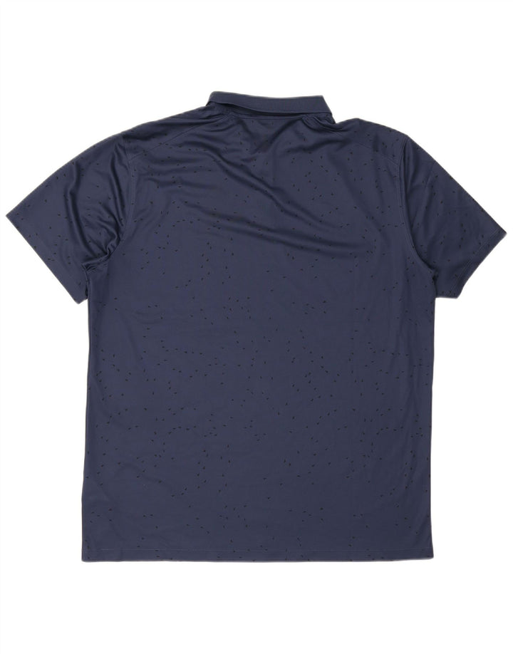 Nike Herre Dri Fit Standard Fit Polo Shirt Large Navy Blue Polyester