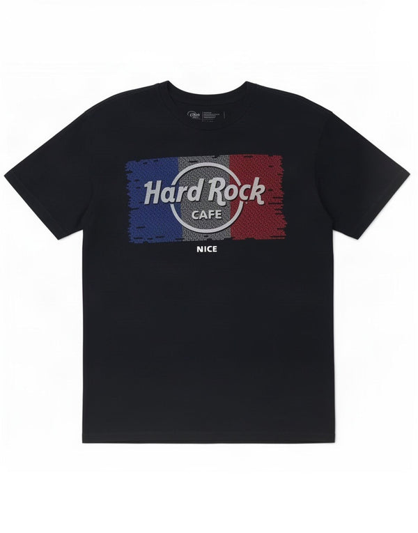 Hard Rock Cafe Herre Flot grafisk T-shirt Top Medium Navyblå Bomuld
