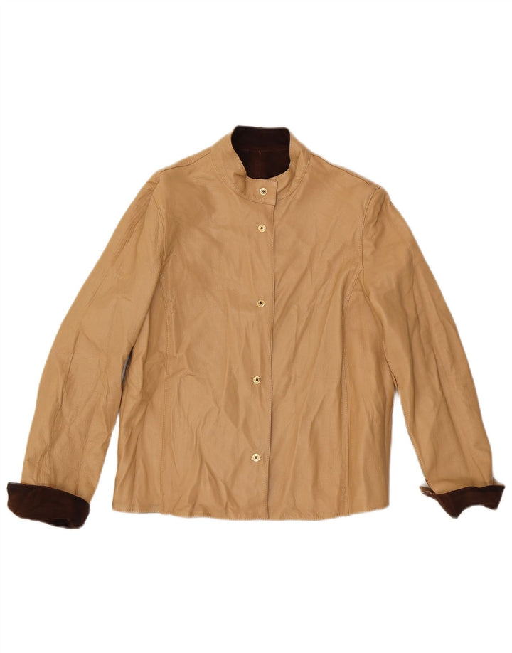 Vintage vendbar damejakke IT 42 Medium Brown Colourblock