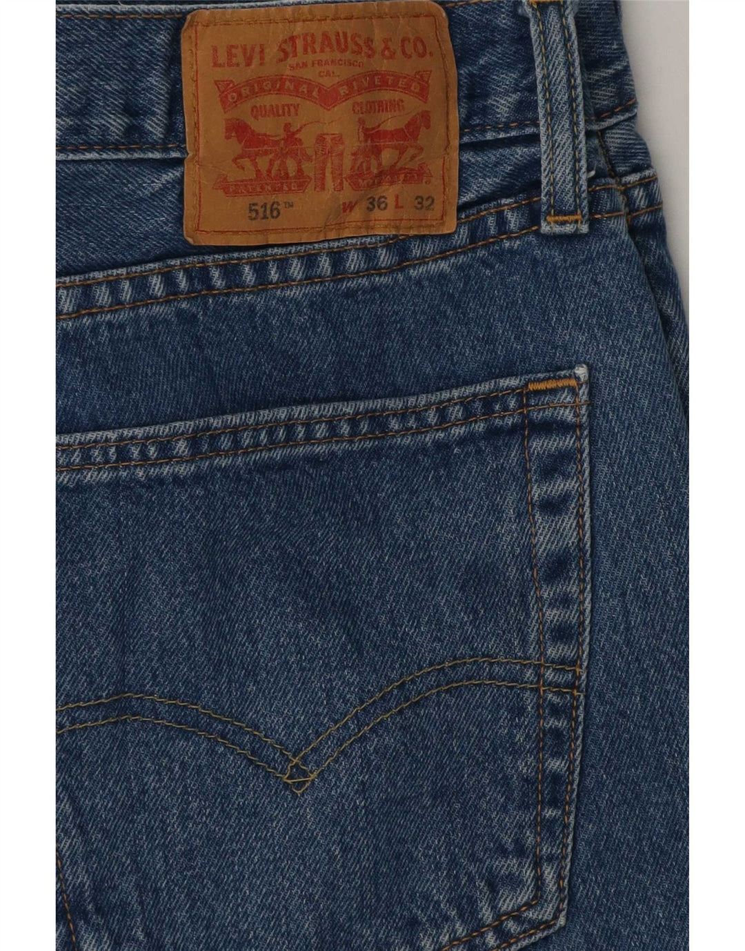 Levi's Herre 516 Slim Straight Jeans W36 L32 Blå Bomuld