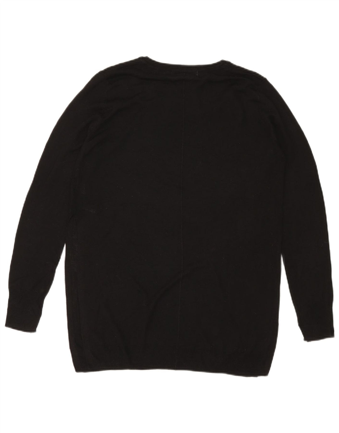 Zara Dame Oversized Crew Neck Jumper Sweater UK 10 Small Black Viscose