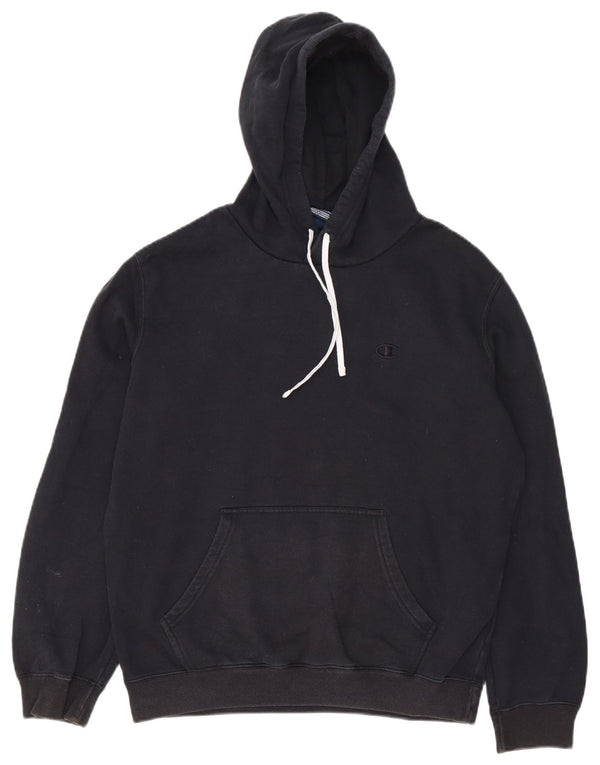Champion Mens Hoodie Jumper Large Black Cotton