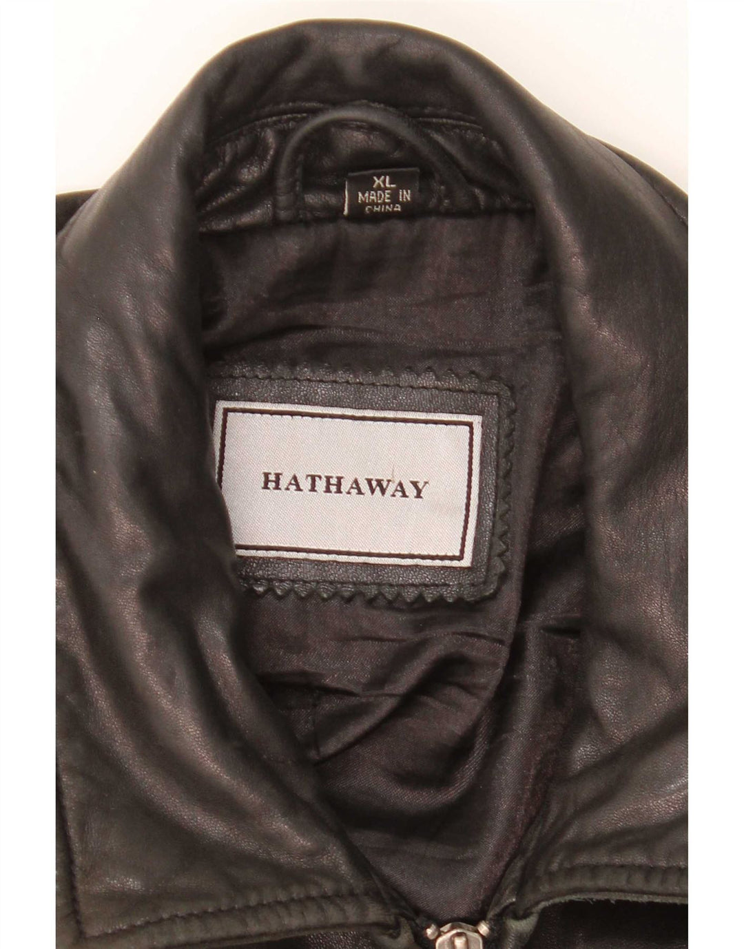 Hathaway Herre Læderjakke UK 42 XL Sort Læder