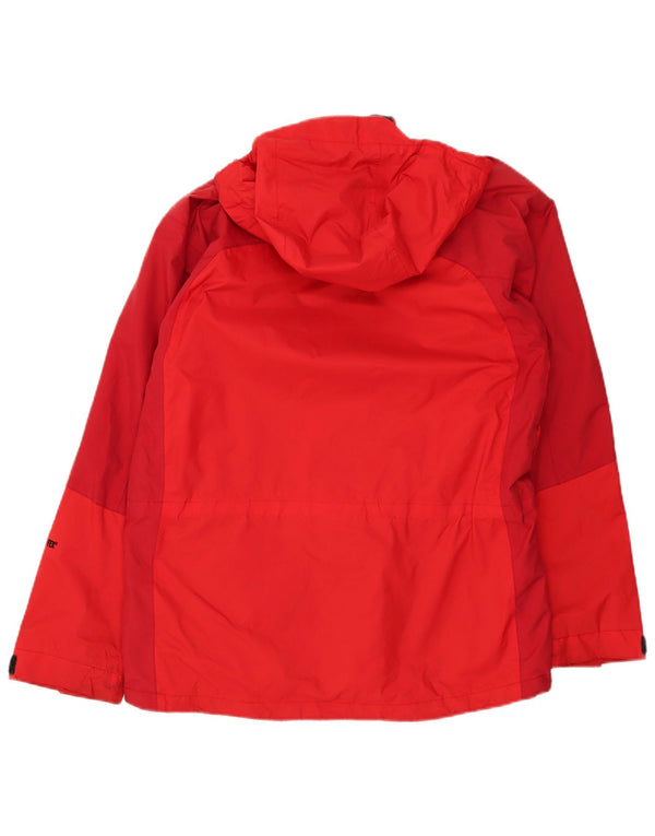 The North Face Mens Hooded Rain Jacket UK 36 Small Red Colourblock Nylon
