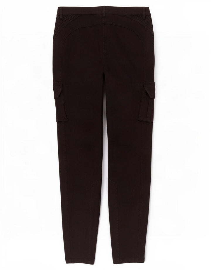 Zara Dame Slim Cargo Bukser EU 40 Medium W30 L30 Sort Bomuld
