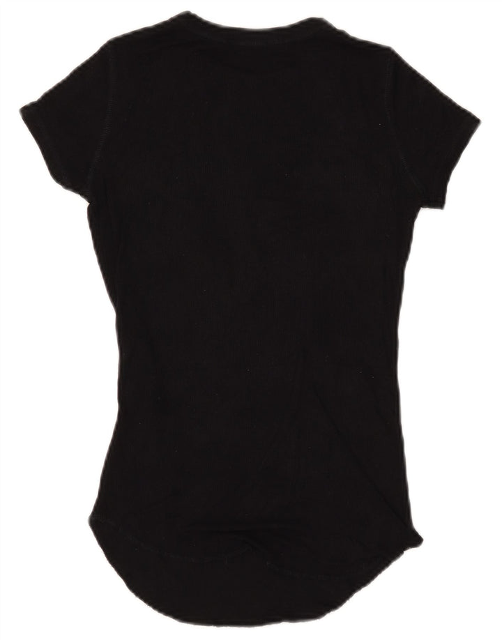 Zara Dame T-Shirt Top UK 10 Lille Sort