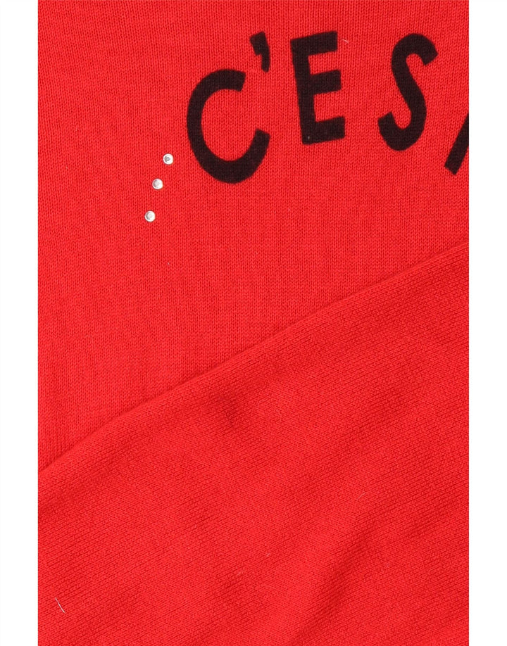 MARKS & SPENCER Dame grafisk bådhals sweater UK 18 XL Rød