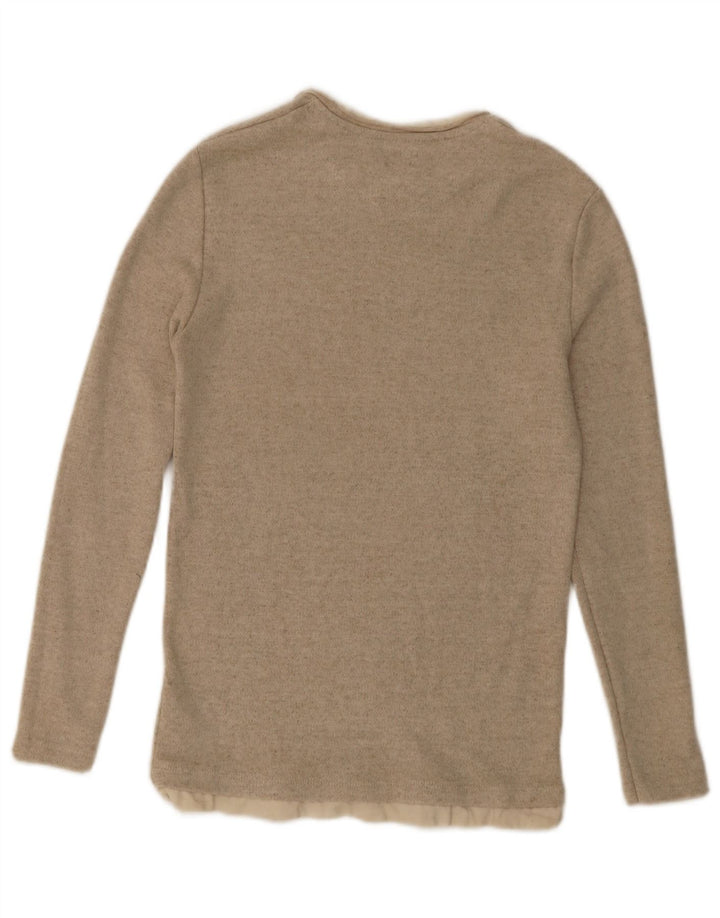 Zara Herre Top Langærmet Stor Beige Polyester