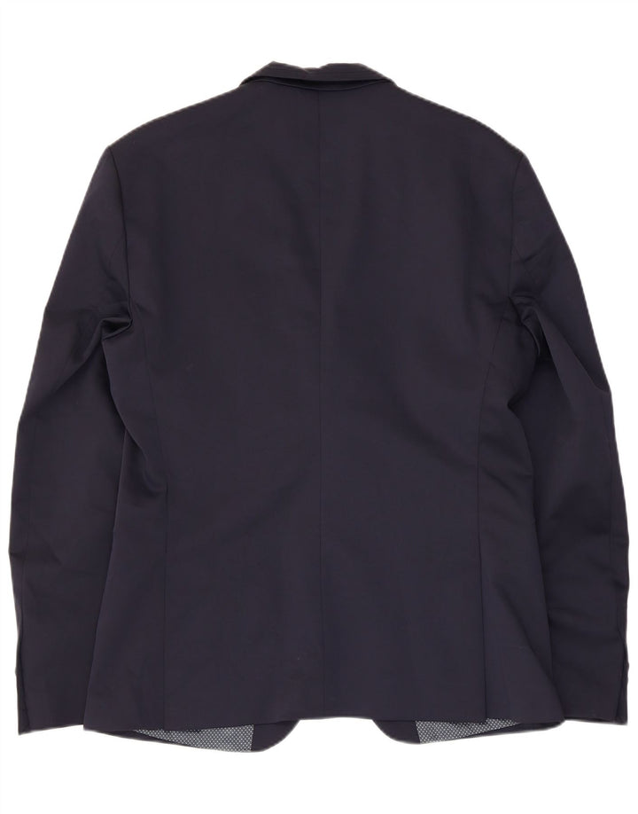 Zara Herre 2-knaps blazerjakke EU 42 Stor marineblå polyester