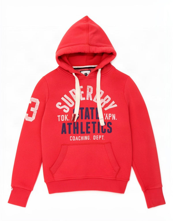 Superdry grafisk hættetrøje til kvinder UK 6 XS rød bomuld