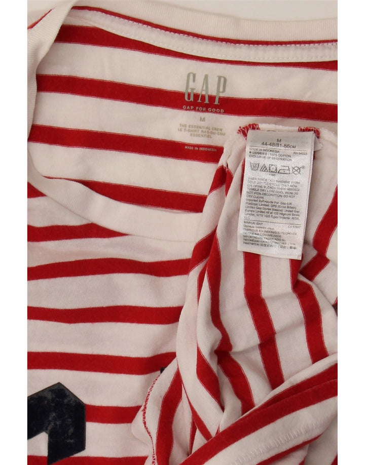 Gap Grafisk T-shirt top til kvinder UK 14 Medium rødstribet bomuld