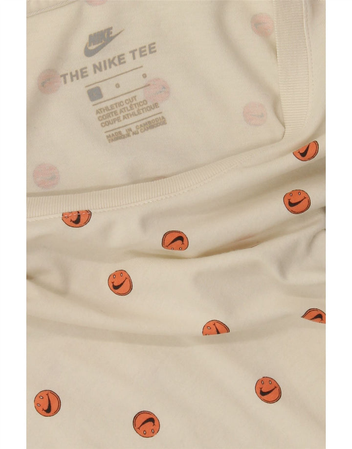 NIKE Womens Athletic Cut Graphic T-Shirt Top UK 16 Large White Polka Dot