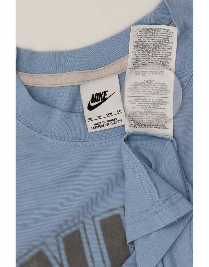 Nike Grafisk T-Shirt Top XS Blå Bomuld