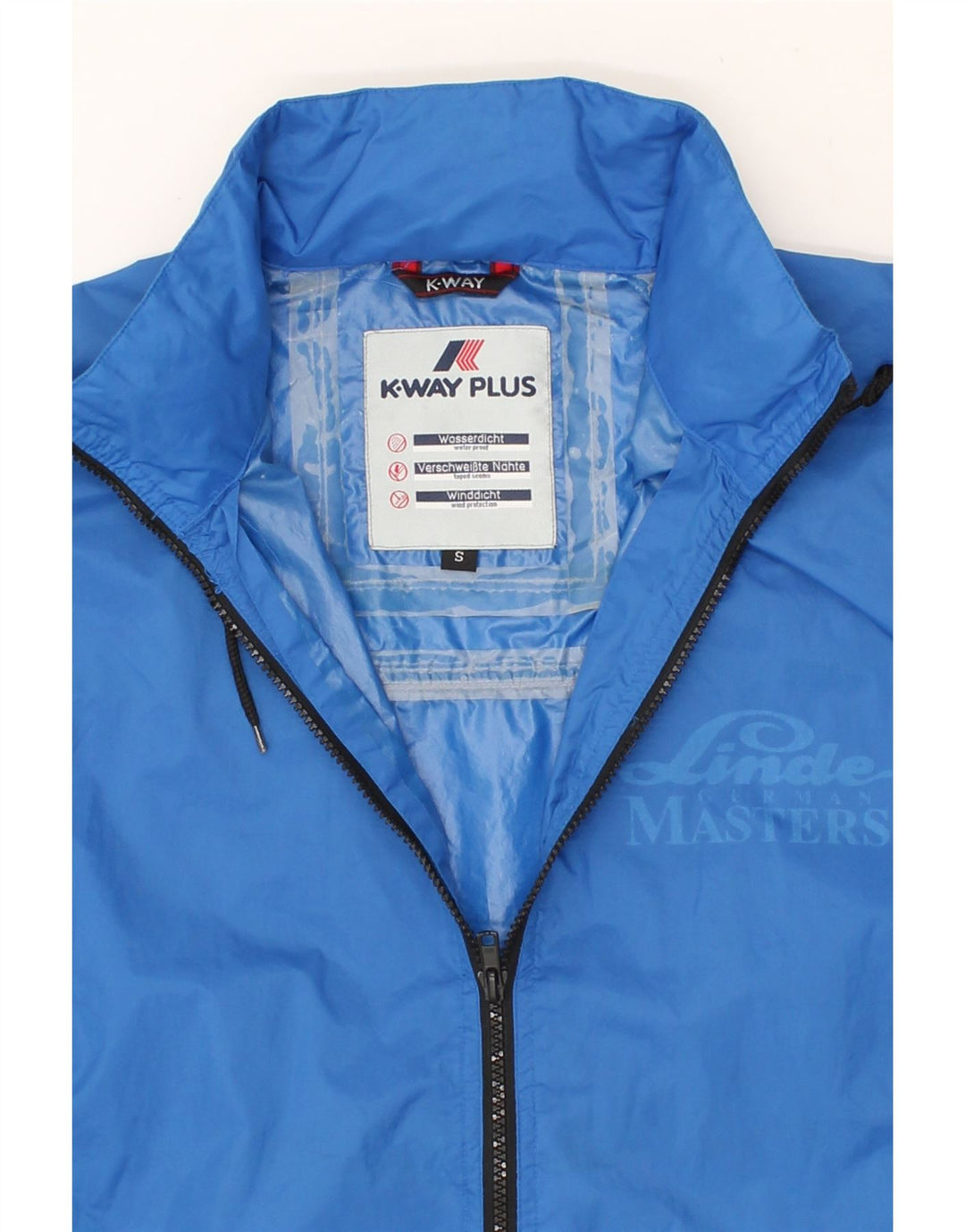 K-WAY Mens Hooded Rain Jacket UK 36 Small Blue Nylon Vintage K-Way and Second-Hand K-Way from Messina Hembry 