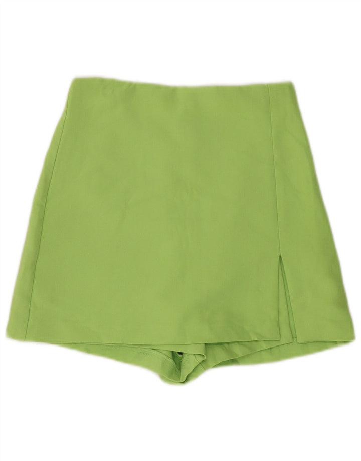 Zara Womens Skort UK 4 XS Grøn Polyester