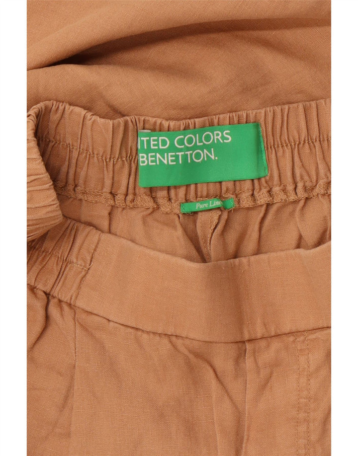 Benetton Womens tilspidsede Capri-bukser W27 L20 Beige hør