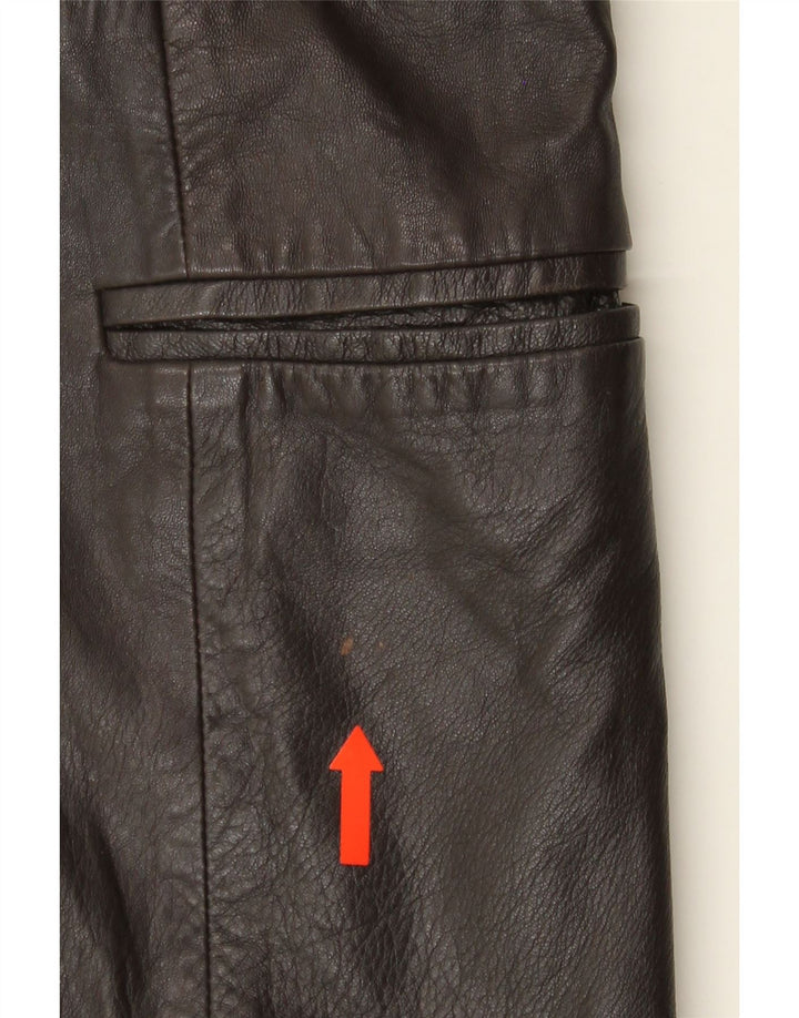 VINTAGE Womens Leather Gilet UK 12 Medium Brown Leather Vintage Vintage and Second-Hand Vintage from Messina Hembry 