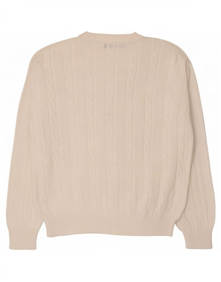 Sevres Herre V-hals sweater IT 50 Medium Hvid Bomuld