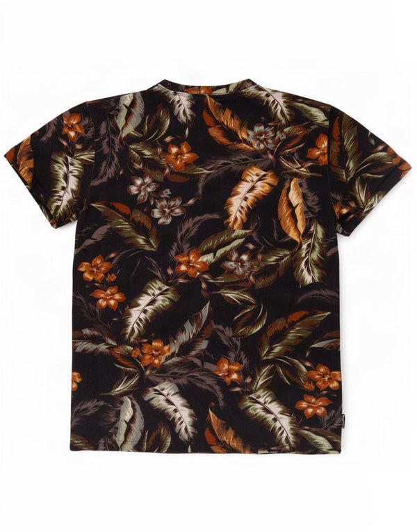 Superdry Herre Hawaiian Grafisk T-shirt Top Medium Sort Blomster Bomuld