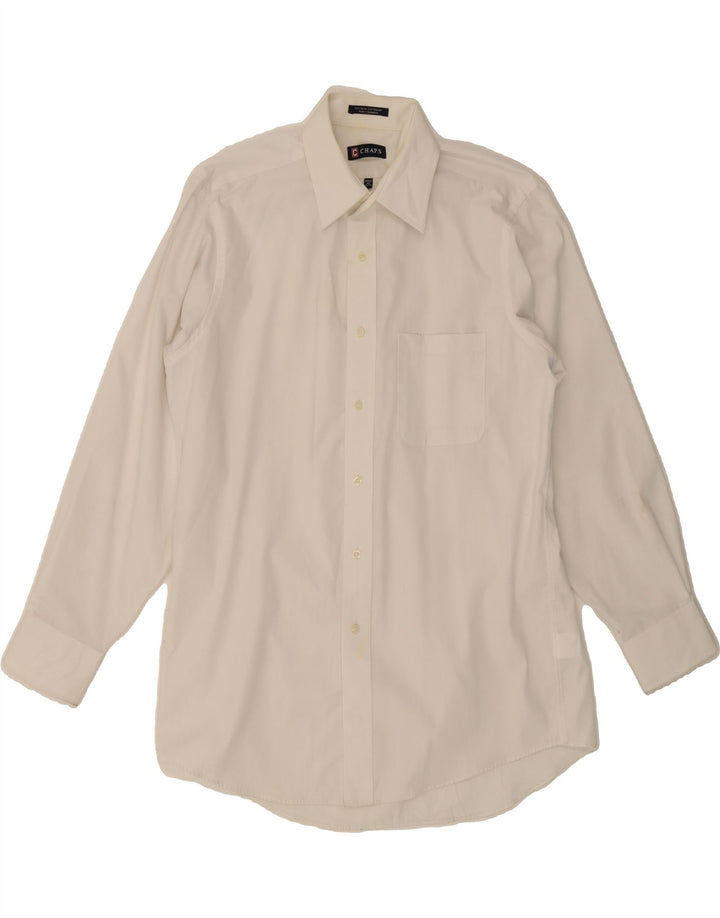 CHAPS Mens Shirt Size 15 1/2 Medium White Cotton Vintage Chaps and Second-Hand Chaps from Messina Hembry 