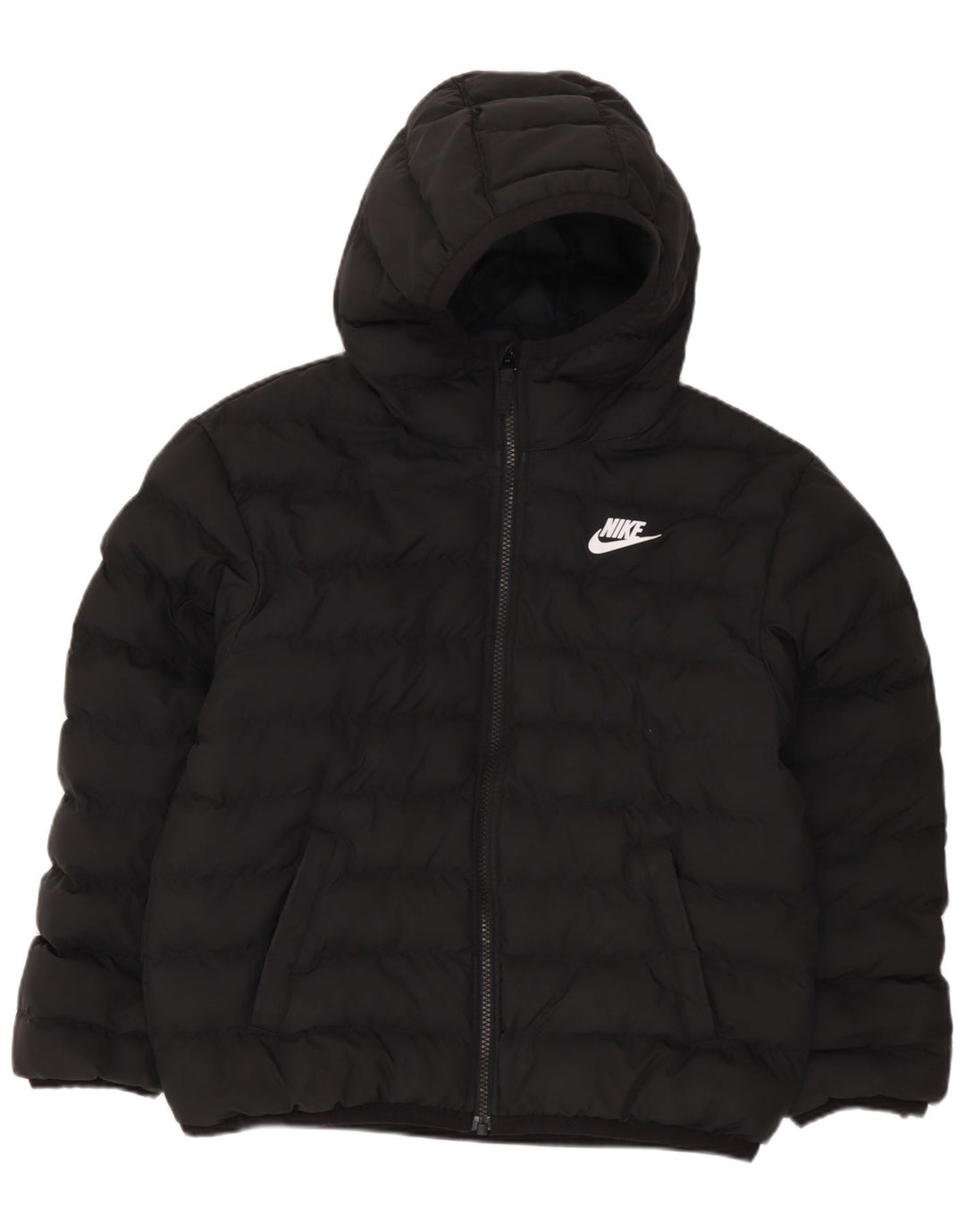NIKE Polstret hættejakke til drenge 10-11 år Medium sort polyester