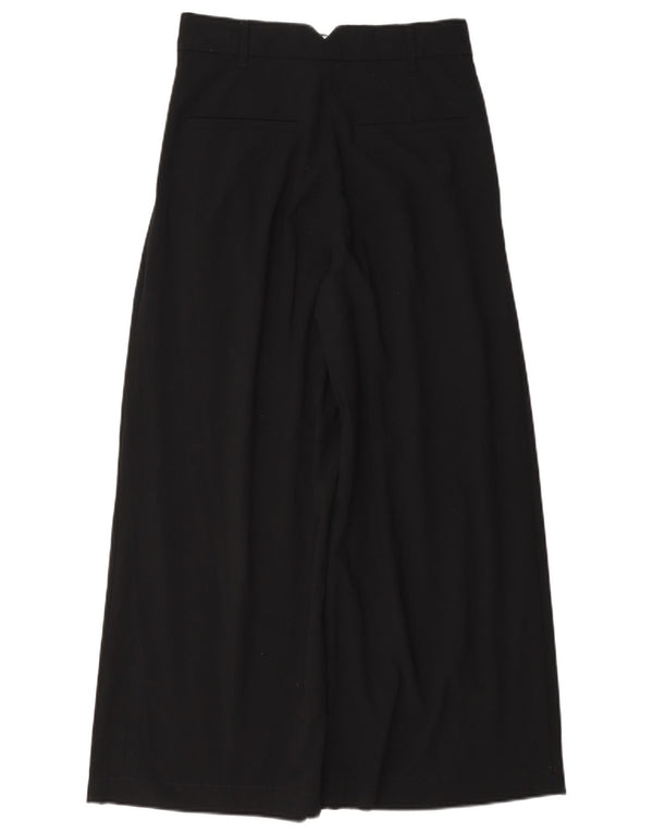 Zara kvinders højtaljede chinobukser XS W24 L26 sort polyester