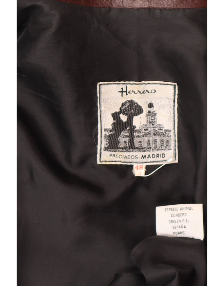 Herrero Dame Læderjakke IT 48 XL Maroon Læder