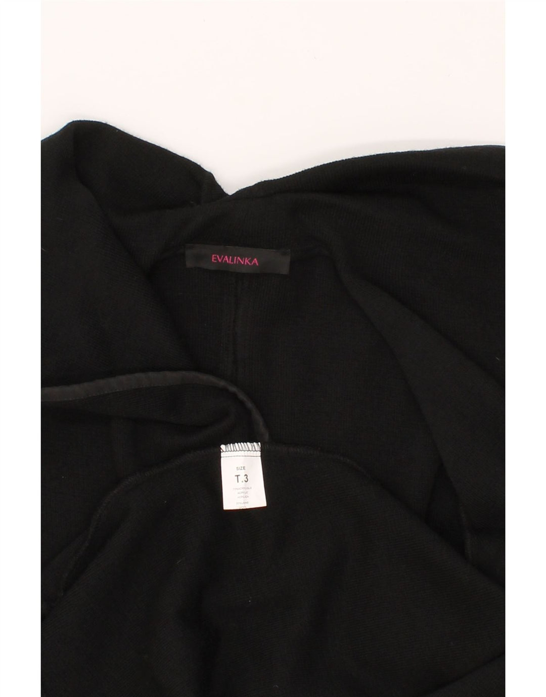EVALINKA Womens Asymmetric Open Cardigan Sweater US 3 Small Black Acrylic Vintage Evalinka and Second-Hand Evalinka from Messina Hembry 