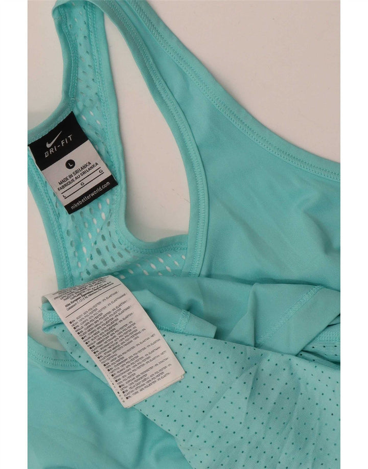 Nike Dame Dri Fit Vest Top UK 14 Stor turkis polyester