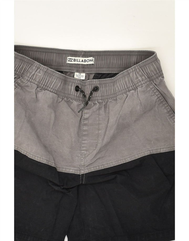 BILLABONG Boys Sport Shorts 11-12 Years Black Colourblock Cotton | Vintage Billabong | Thrift | Second-Hand Billabong | Used Clothing | Messina Hembry 
