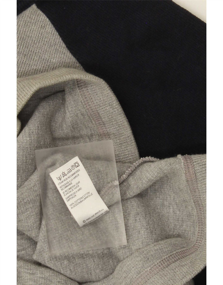 Marks & Spencer Herre Top Langærmet Medium Grey Colourblock Bomuld