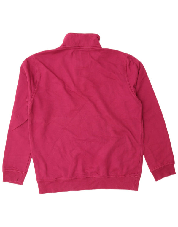 Besætningstøj Herre Zip Neck Sweatshirt Jumper Large Pink Bomuld