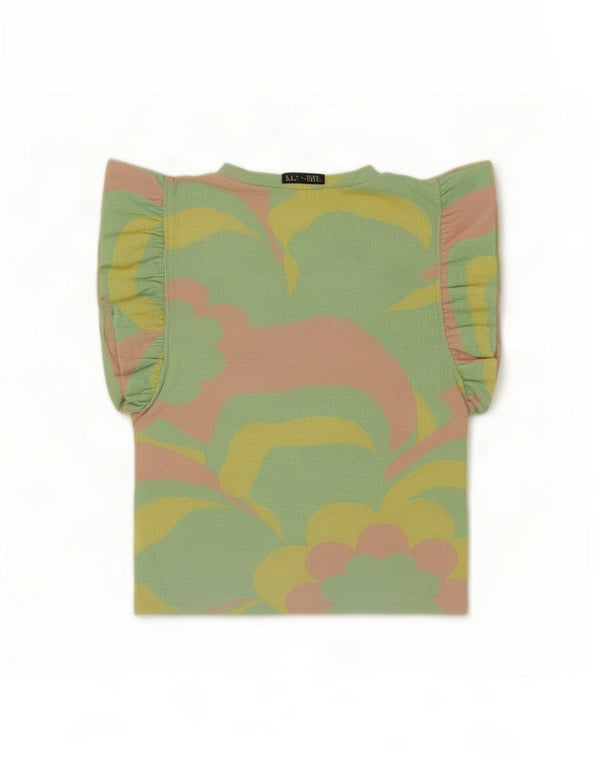 Zara Womens Crop Bluse Top UK 10 Small Green Floral