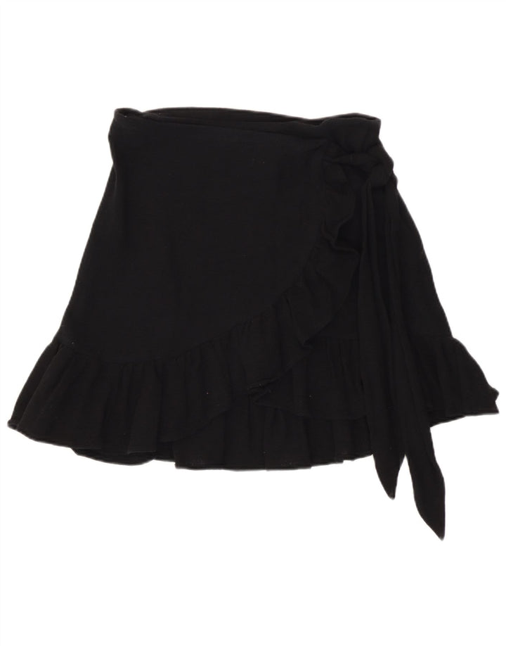 Zara Womens Knit Wrap Nederdel Small W26 Black