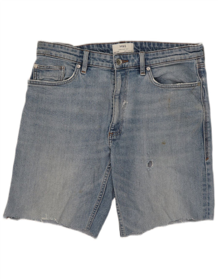 Marks & Spencer Herre Denim Shorts W34 Large Blue Cotton