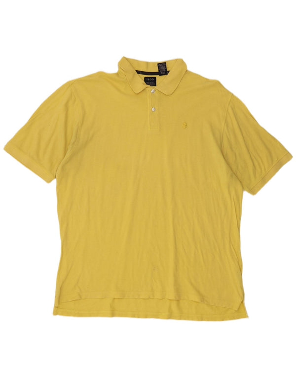 Izod Mens Polo Shirt XL Yellow Cotton