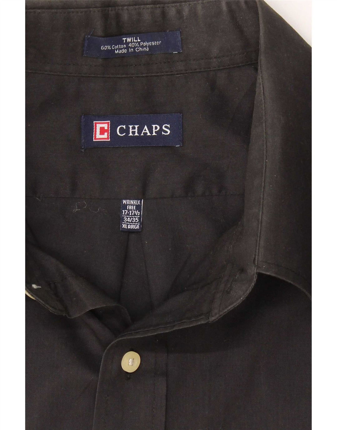 Chaps Herreskjorte Str. 17 1/2 XL Sort Bomuld