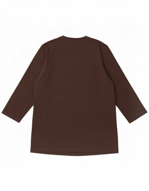 Trussardi Jeans Dame Grafisk Top 3/4 ærmer UK 20 2XL Brun Bomuld