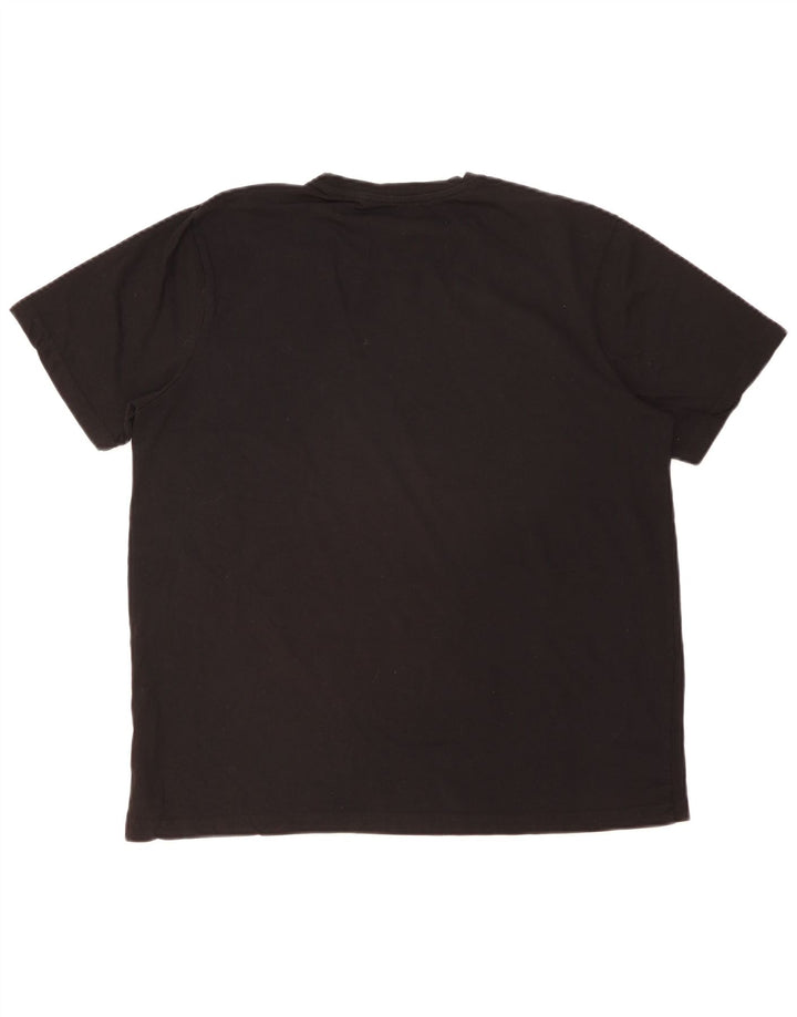 MOUNTAIN WAREHOUSE Herre Grafisk T-Shirt Top Stor Sort Bomuld
