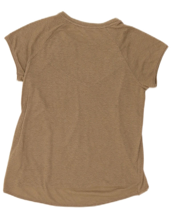 Massimo Dutti Pige T-Shirt Top 11-12 År Khaki Blomster Bomuld