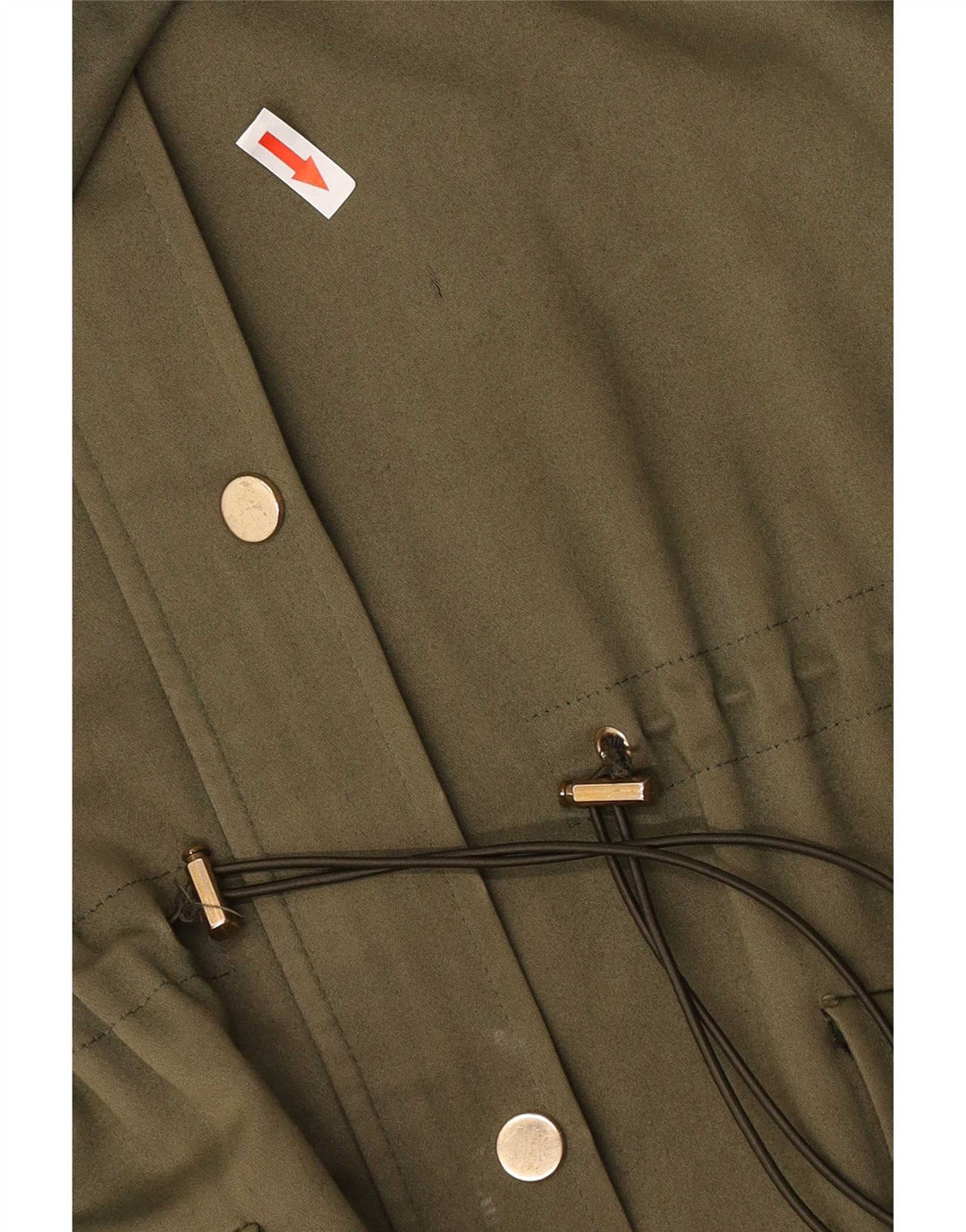 Reiss Dame Hætte Oversized Parka Jacket UK 8 Small Khaki Cotton