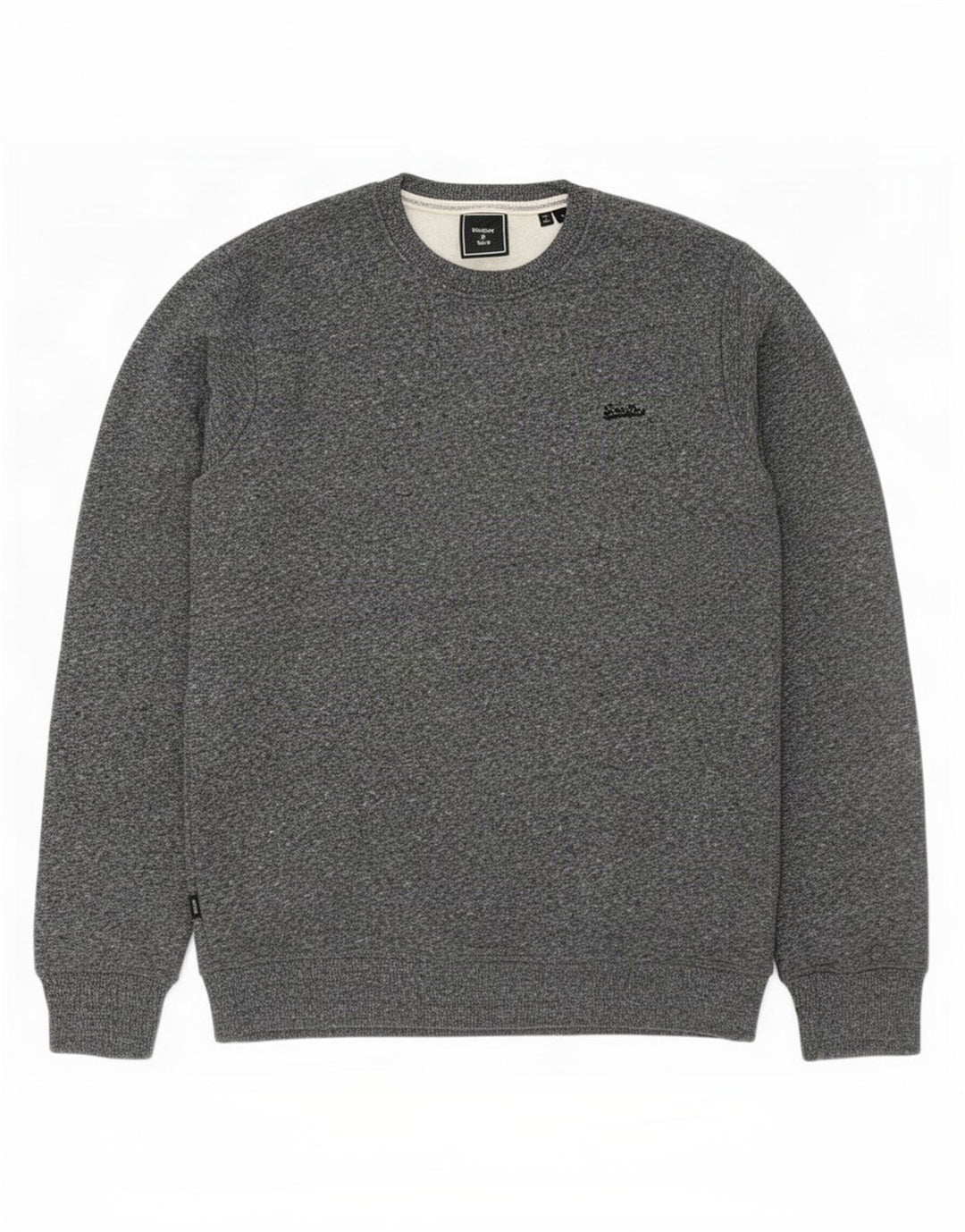 Superdry Sweatshirt-trøje til mænd, stor grå flækket bomuld