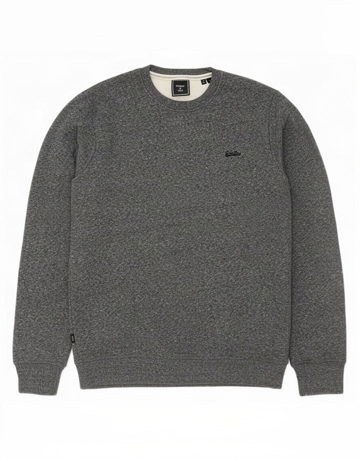 Superdry Sweatshirt-trøje til mænd, stor grå flækket bomuld