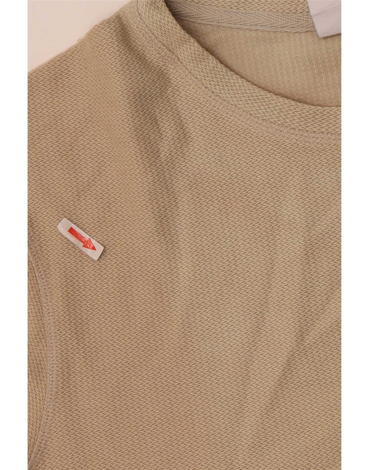 Zara Herre T-shirt Top Medium Beige Bomuld