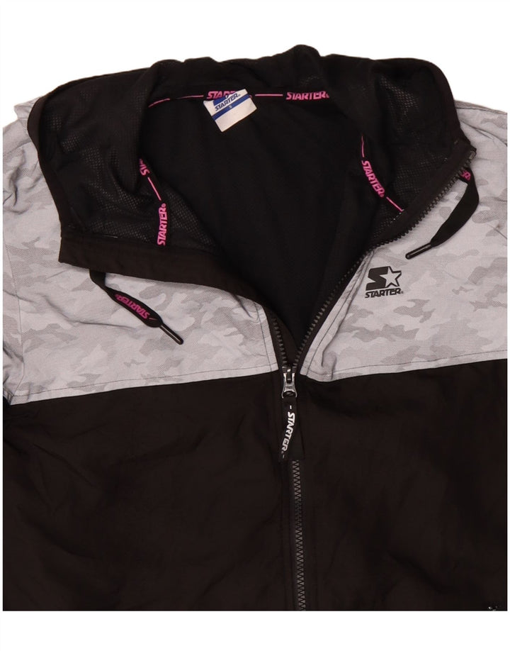 STARTER Dame grafisk hætte regnjakke UK 10 Small Black Camouflage