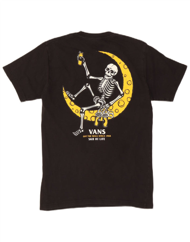 VANS Herre Classic Fit Grafisk T-Shirt Top Lille Sort Bomuld